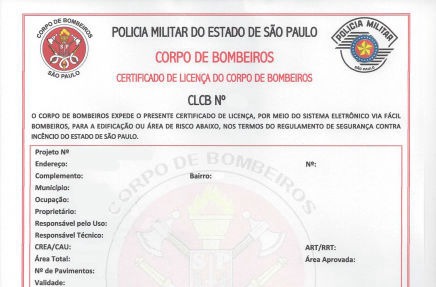 Certificado de Licença do Corpo de Bombeiros